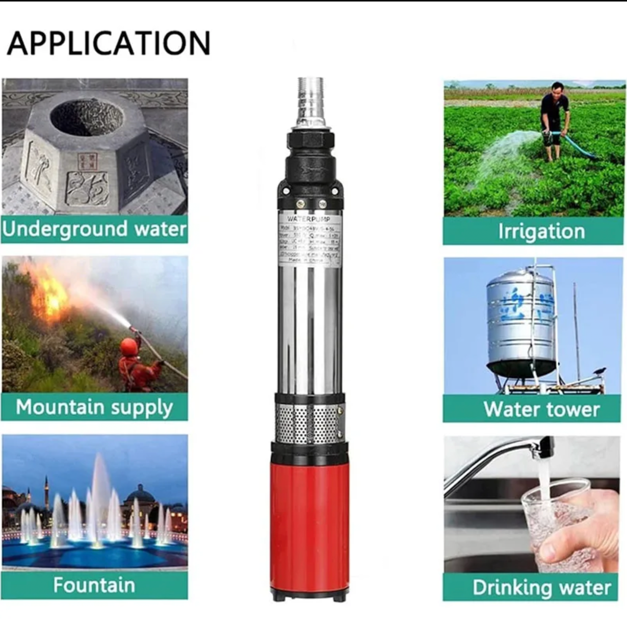 12/24/48V Solar Water Pump High Pressure Deep Well Pump Submersible Pump Farm Agricultural Irrigation Deep Well Pump  Water Pump