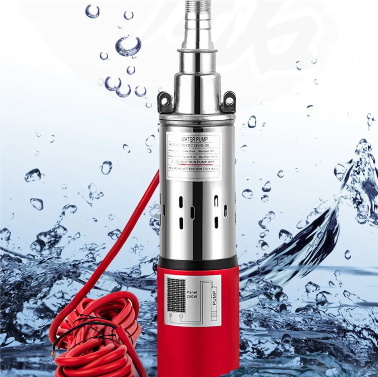 12/24/48V Solar Water Pump High Pressure Deep Well Pump Submersible Pump Farm Agricultural Irrigation Deep Well Pump  Water Pump