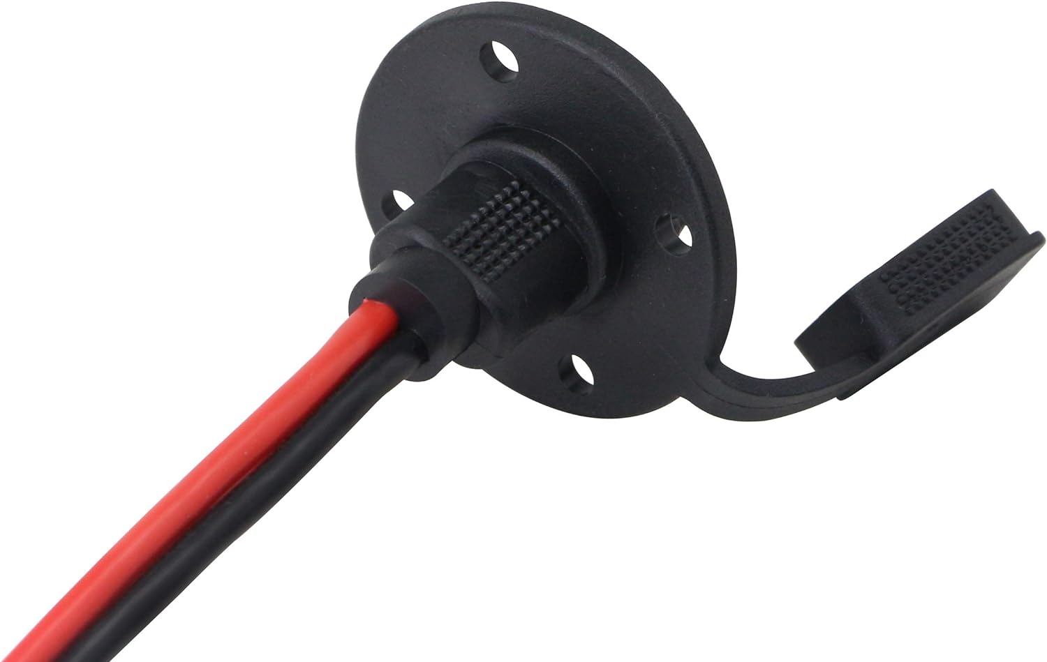 30CM 12AWG SAE Socket Solar Weatherproof Sidewall Port DIY Cord, SAE Quick Disconnect Wire Harness Panel Mount Power Cable with Cap for Motorcycle, Car, Generator