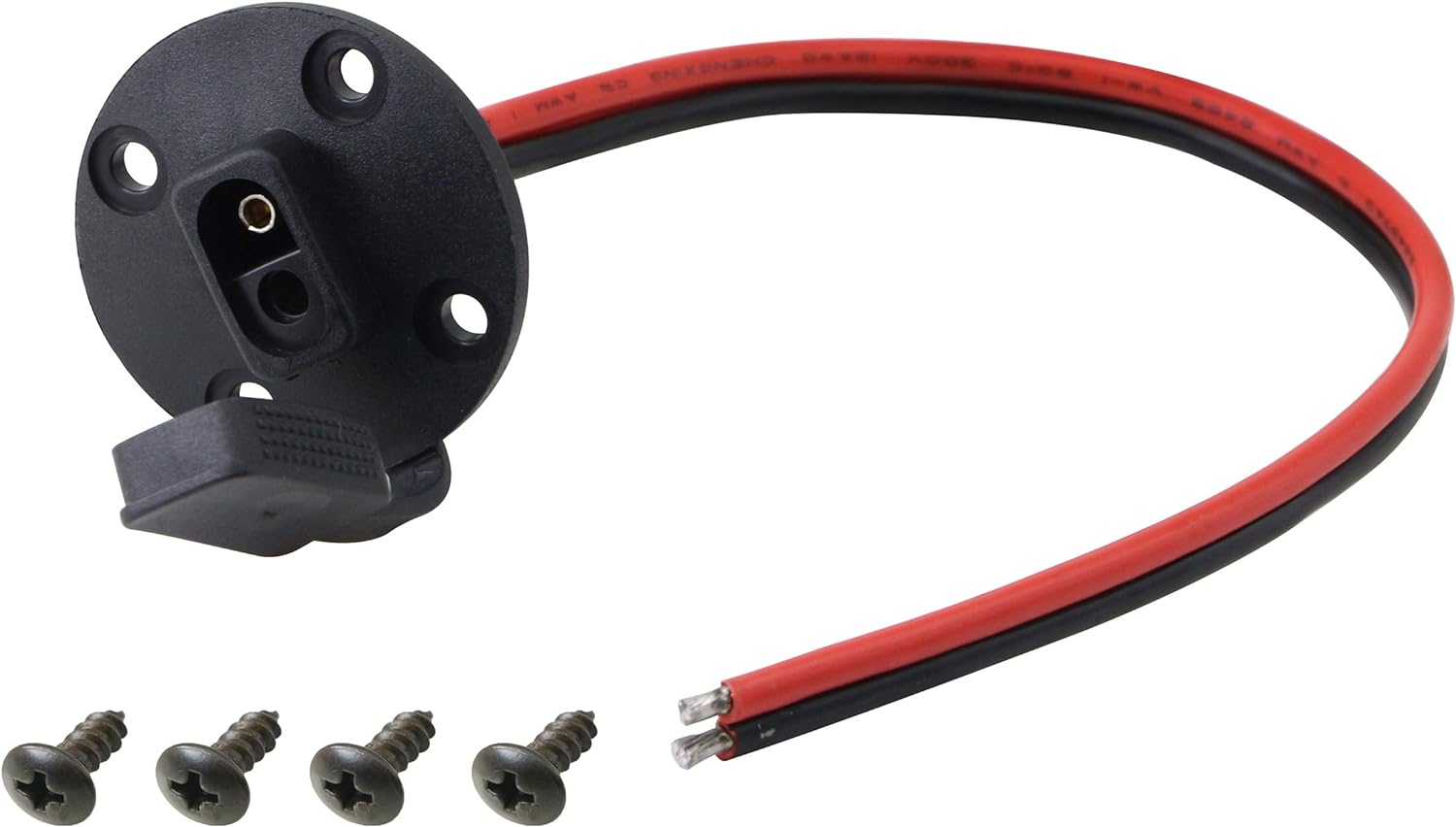 30CM 12AWG SAE Socket Solar Weatherproof Sidewall Port DIY Cord, SAE Quick Disconnect Wire Harness Panel Mount Power Cable with Cap for Motorcycle, Car, Generator