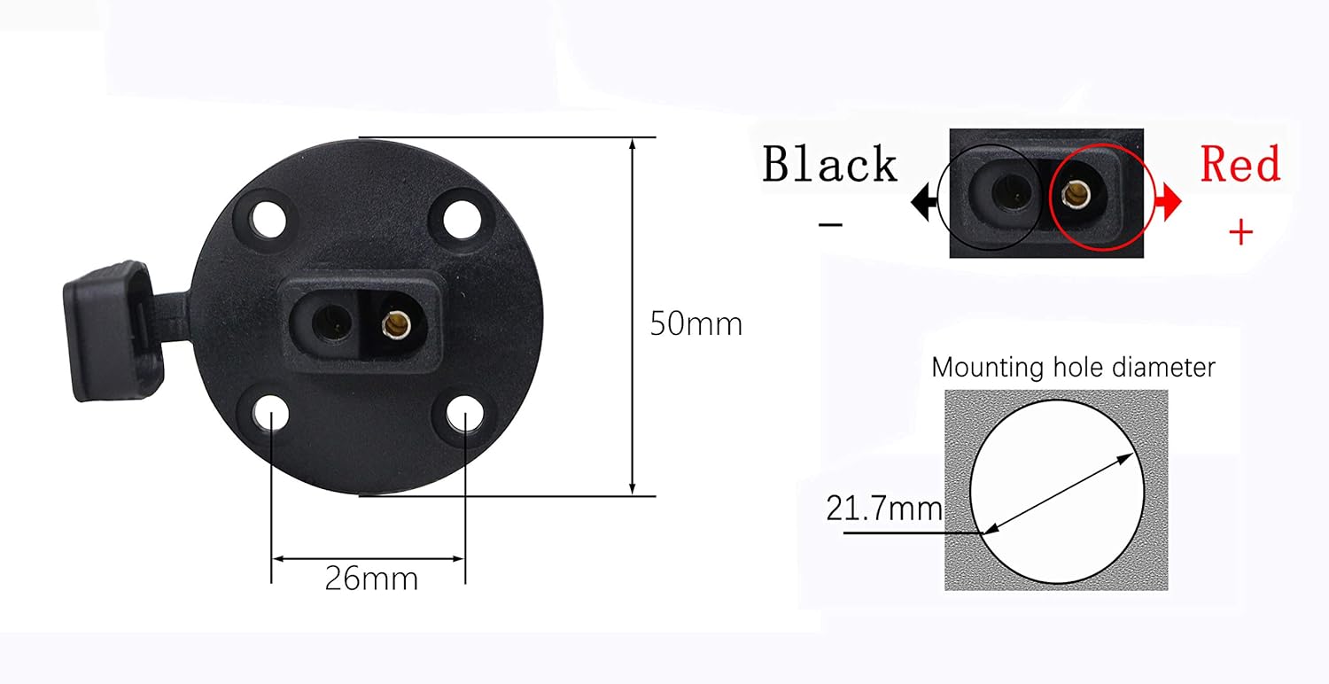 30CM 12AWG SAE Socket Solar Weatherproof Sidewall Port DIY Cord, SAE Quick Disconnect Wire Harness Panel Mount Power Cable with Cap for Motorcycle, Car, Generator