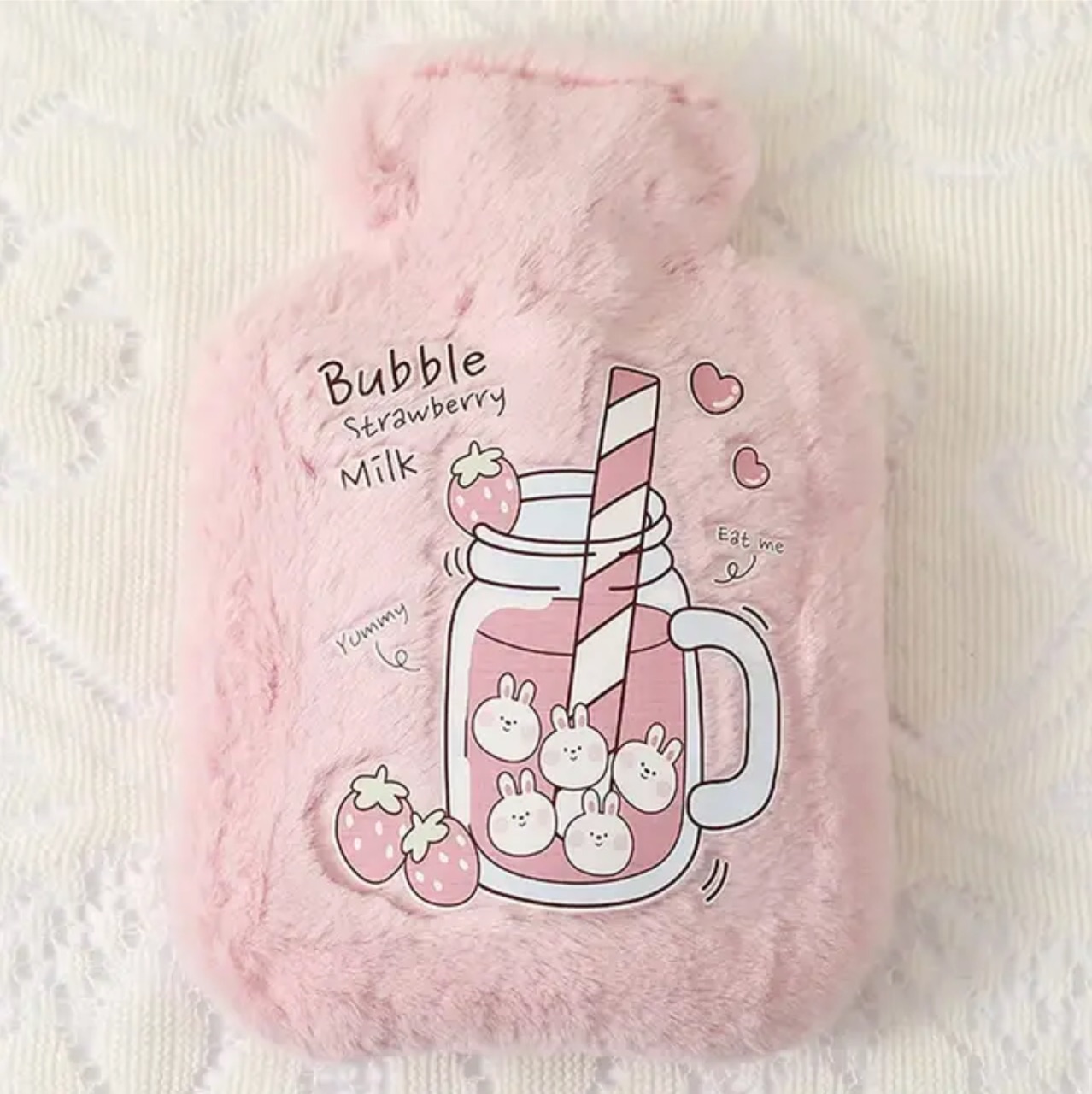 500ML Cute Hot Water Bottle Bag Girls Plush Shoulder Hand Warmer Heat Pack Cute Warm Water Bag Hand Warmer Hot Water Bottle Bag