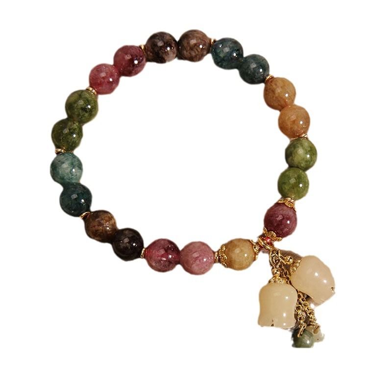 Body accessories, Jingdezhen ceramic accessories, new fashionable flower glaze bead bracelet, multi-color leisure ethnic style
