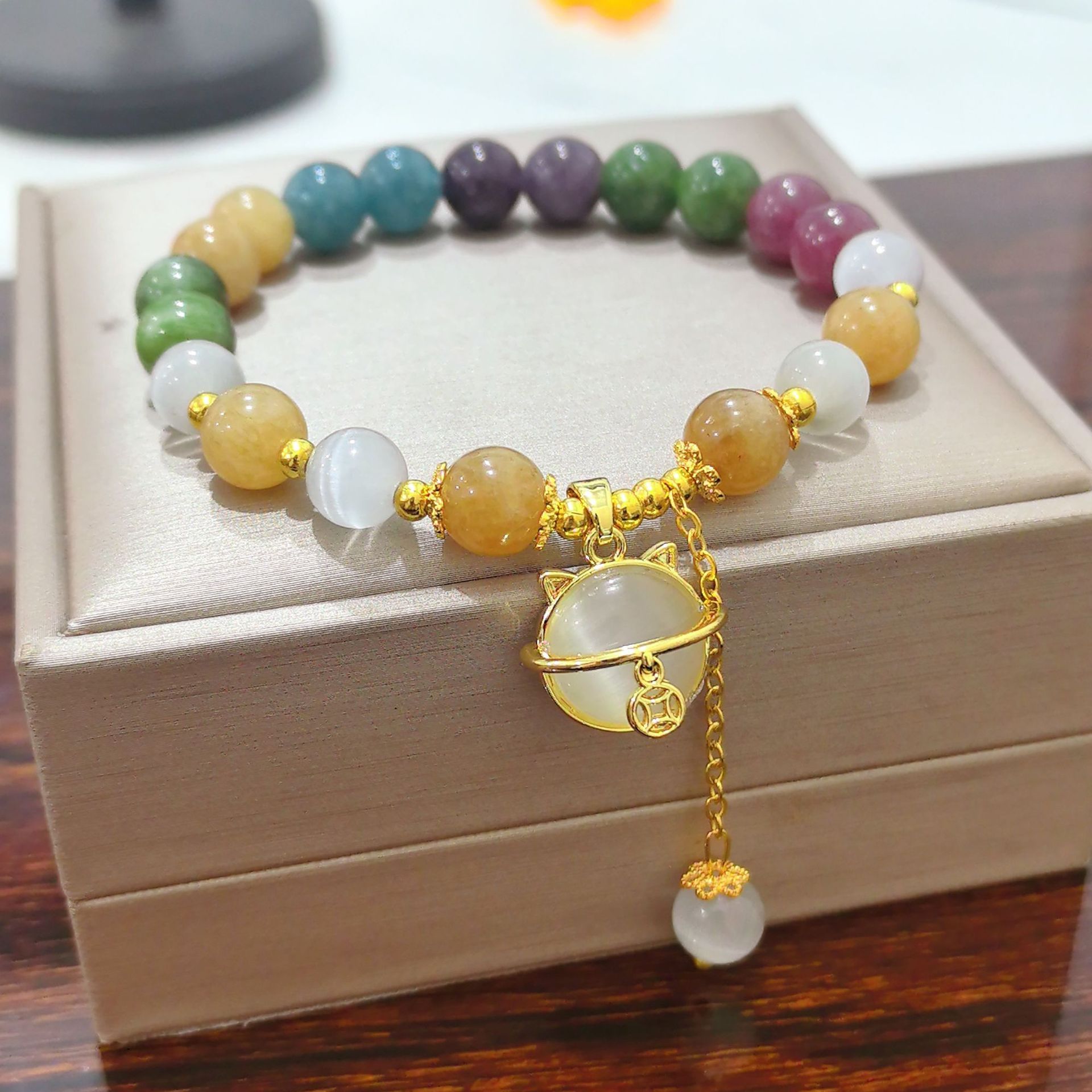Body accessories, Jingdezhen ceramic accessories, new fashionable flower glaze bead bracelet, multi-color leisure ethnic style