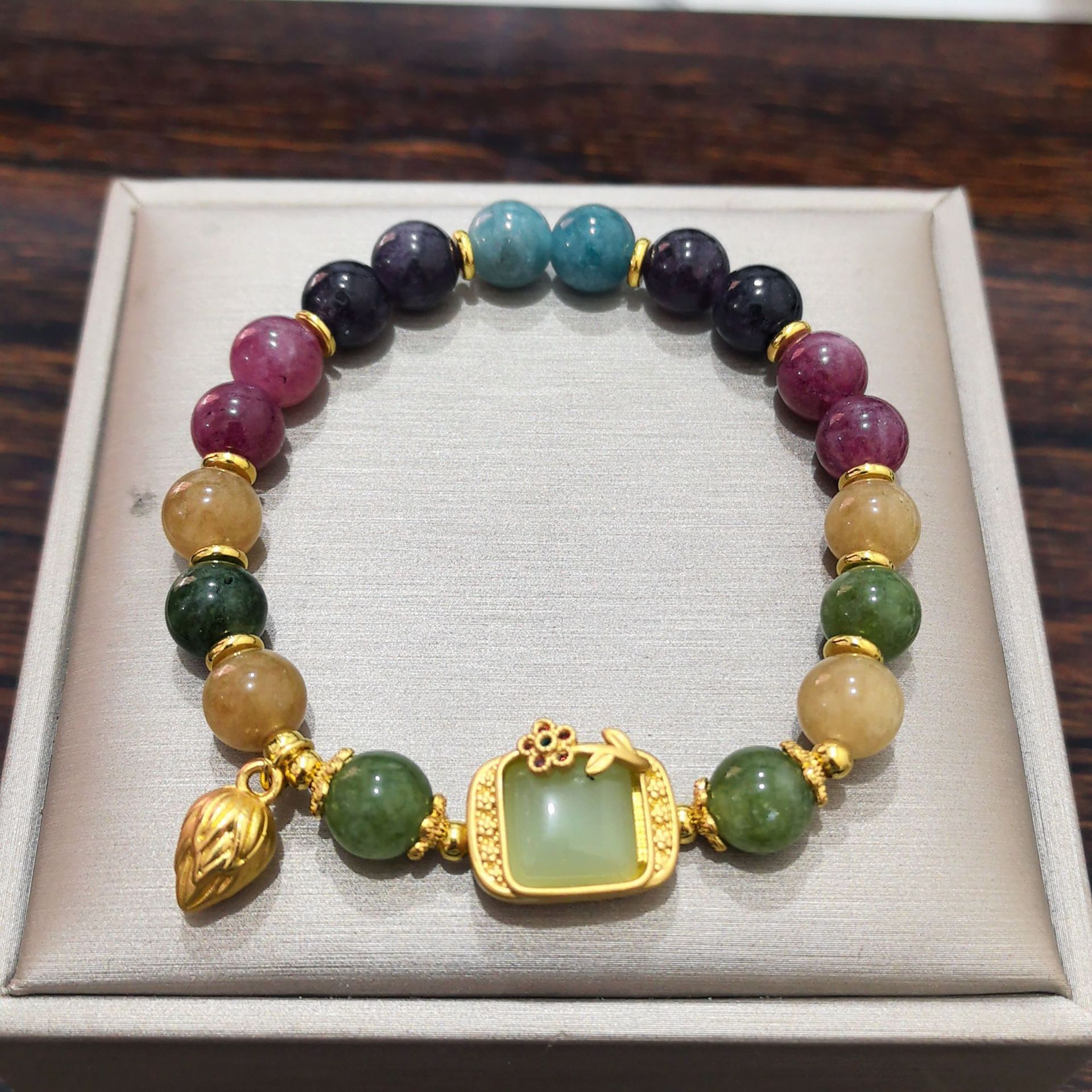 Body accessories, Jingdezhen ceramic accessories, new fashionable flower glaze bead bracelet, multi-color leisure ethnic style