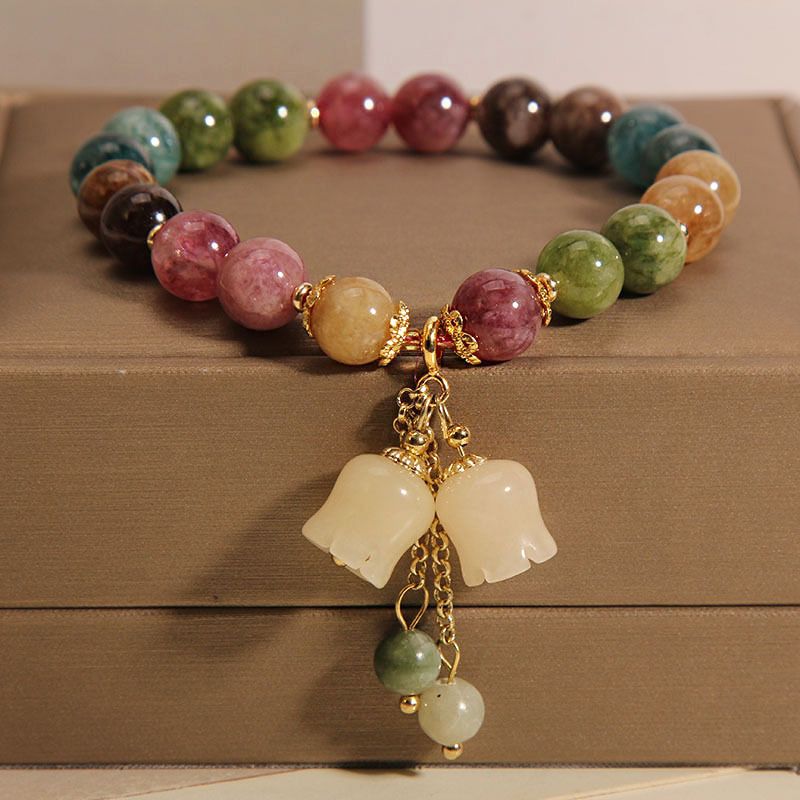 Body accessories, Jingdezhen ceramic accessories, new fashionable flower glaze bead bracelet, multi-color leisure ethnic style