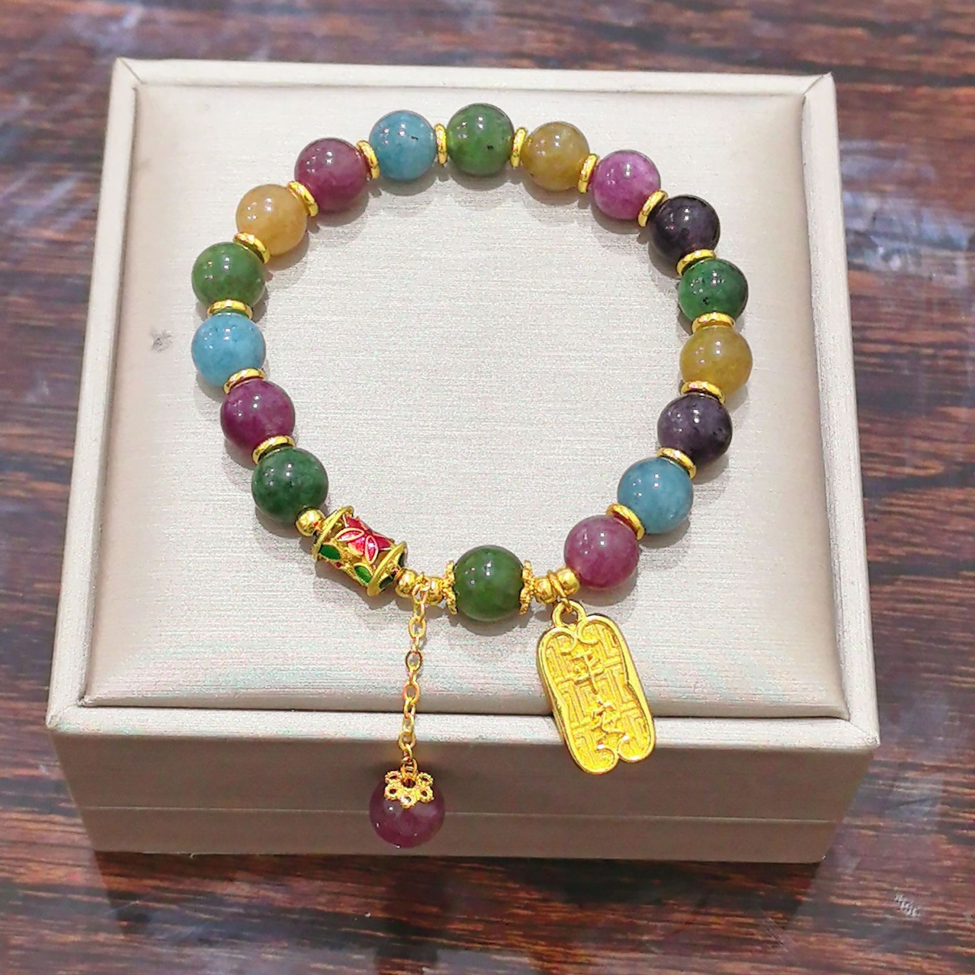Body accessories, Jingdezhen ceramic accessories, new fashionable flower glaze bead bracelet, multi-color leisure ethnic style