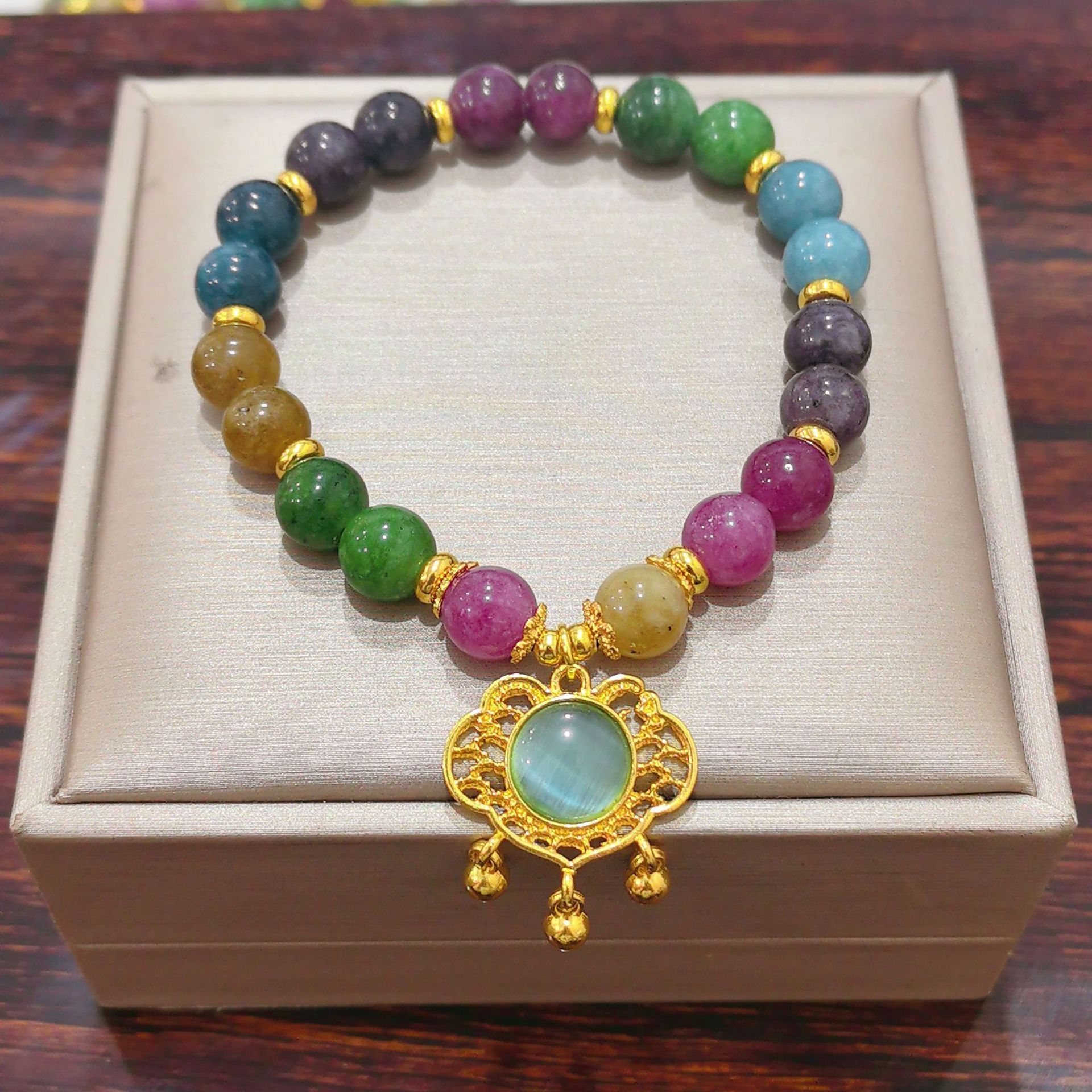 Body accessories, Jingdezhen ceramic accessories, new fashionable flower glaze bead bracelet, multi-color leisure ethnic style