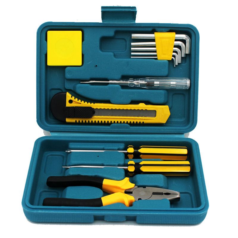 General Household Toolbox Set Tools Inclusive Wire Cutters Derivers Voltage Test Pen Electrical Tape Measure With Hard Case Car Gift Emergency Combination Tool Set Auto Repair Hardware Tools