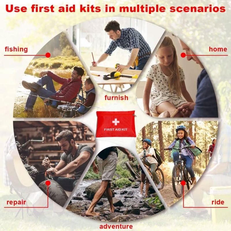 Portable Home First Aid Kit Outdoor Travel Waterproof Mini Emergency Survival Kit Red