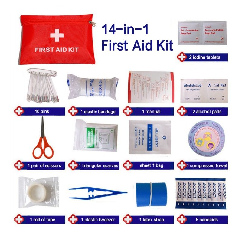 Portable Home First Aid Kit Outdoor Travel Waterproof Mini Emergency Survival Kit Red