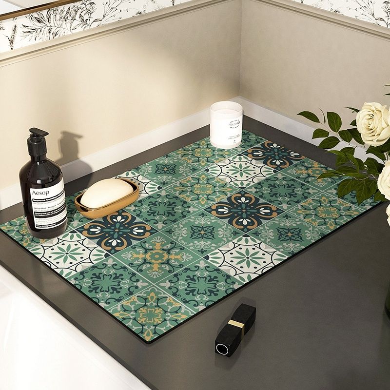 Kitchen Diatom Mud Mat Coffee Drying Pad Retro Tableware Placemat Super Absorbent Nonslip Drain Dish Drying Mat Size: 40*50cm