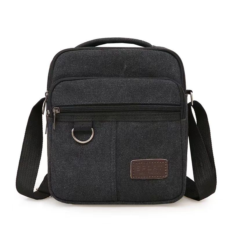 Trendy Men Multifunction Canvas Shoulder Bag Fashion Retro Casual Canvas Crossbody Bag Casual Handbag Simple Design Travel Bag Male Crossbody Bag Flap Handbag Celebrity Recommend Outdoor Handbag