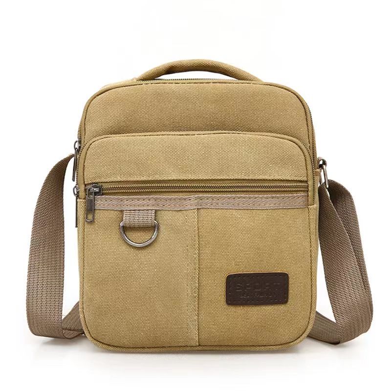 Trendy Men Multifunction Canvas Shoulder Bag Fashion Retro Casual Canvas Crossbody Bag Casual Handbag Simple Design Travel Bag Male Crossbody Bag Flap Handbag Celebrity Recommend Outdoor Handbag