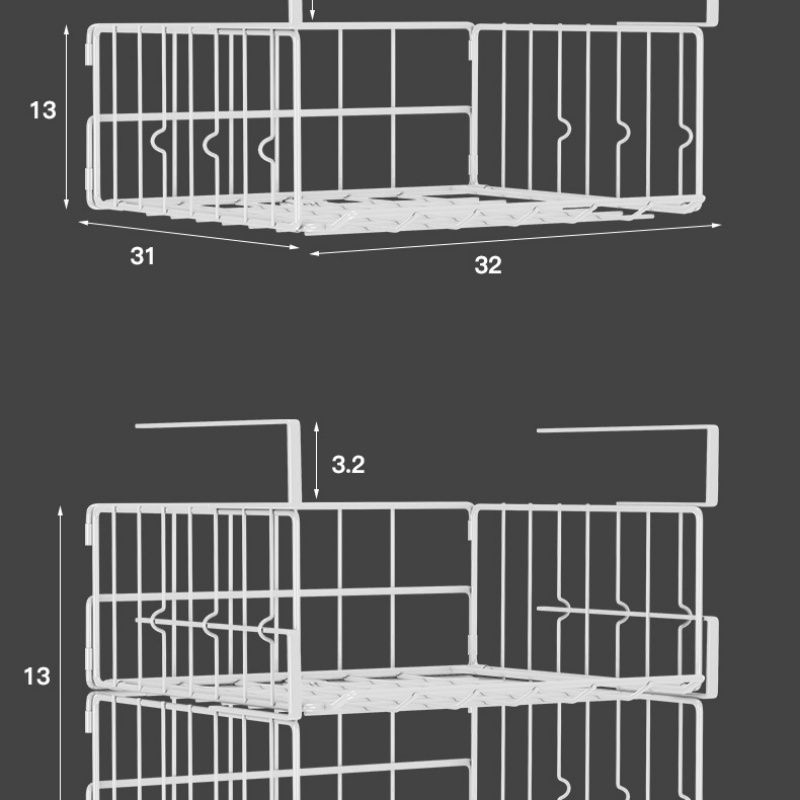 Perforation-Free Kitchen Under Hanging Basket Storage Shelf Cabinets Layered Partition Folding Basket Multi-Functional Table Under Hanging Storage Rack Contractile Activity Card Slot, Flexible Use