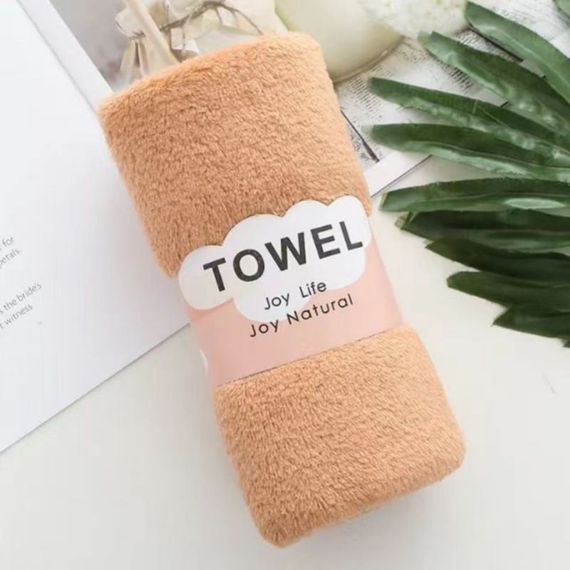 5Towels Per Set High-density Coral Fleece Cleaning Hair Towel Coral Velvet Soft Microfiber Hand Towel 35x75cm Towel