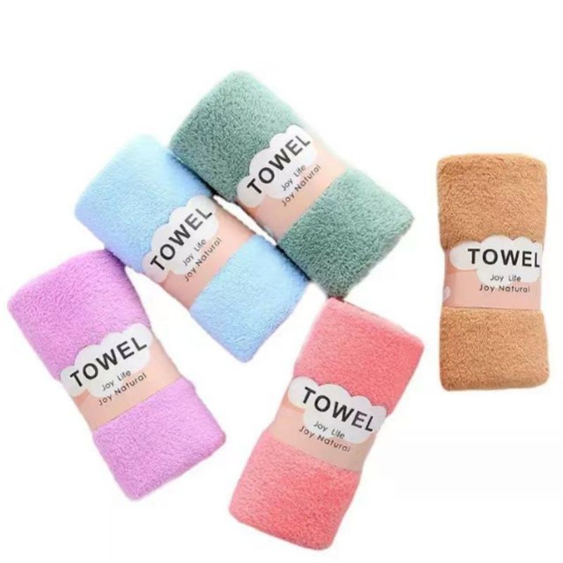 5Towels Per Set High-density Coral Fleece Cleaning Hair Towel Coral Velvet Soft Microfiber Hand Towel 35x75cm Towel