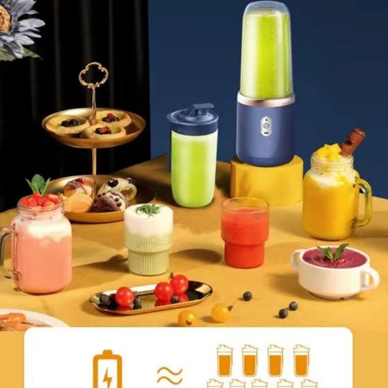 400ml Charging Multi-functional Juicer  Small Juice Cup Smoothie Blender Machine Stainless Steel 6 Blades High-speed Cutting 21000Hz/min Food Grade Materials Electric Fruit Juicer Kitchen Appliance