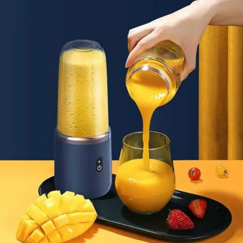400ml Charging Multi-functional Juicer  Small Juice Cup Smoothie Blender Machine Stainless Steel 6 Blades High-speed Cutting 21000Hz/min Food Grade Materials Electric Fruit Juicer Kitchen Appliance