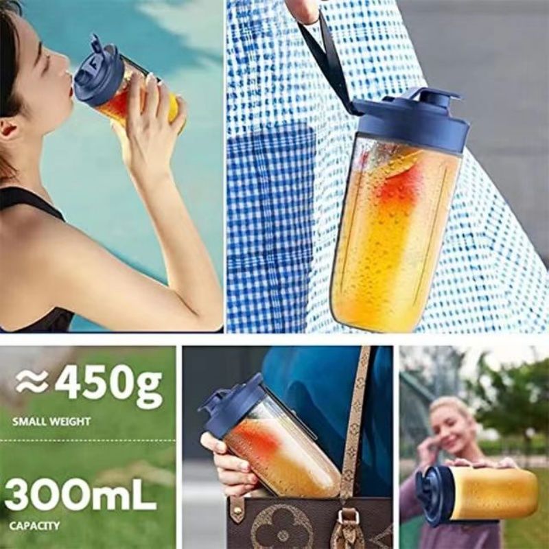 400ml Charging Multi-functional Juicer  Small Juice Cup Smoothie Blender Machine Stainless Steel 6 Blades High-speed Cutting 21000Hz/min Food Grade Materials Electric Fruit Juicer Kitchen Appliance