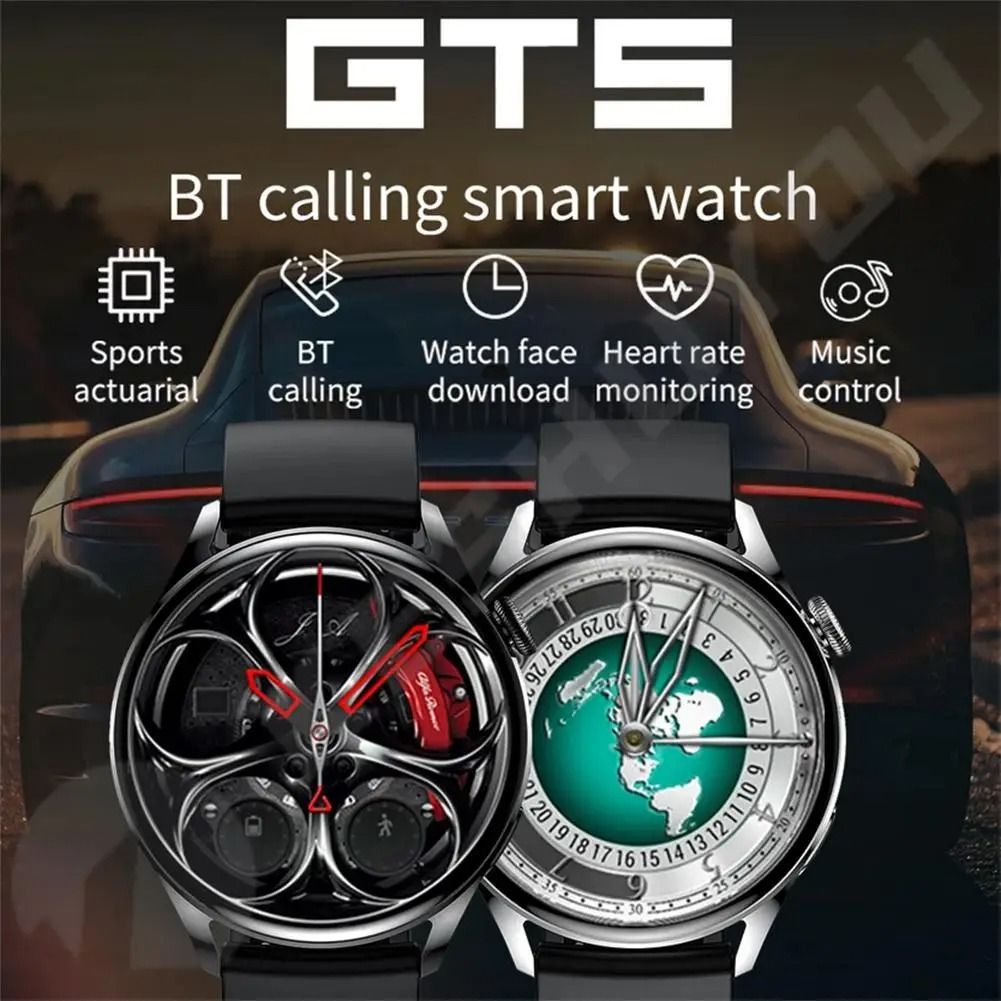 GT5 Smart Watch Full Touch Screen Sport Fitness Watch for Call NFC Wireless Charging Heart Rate Blood Pressure Monitor Sports