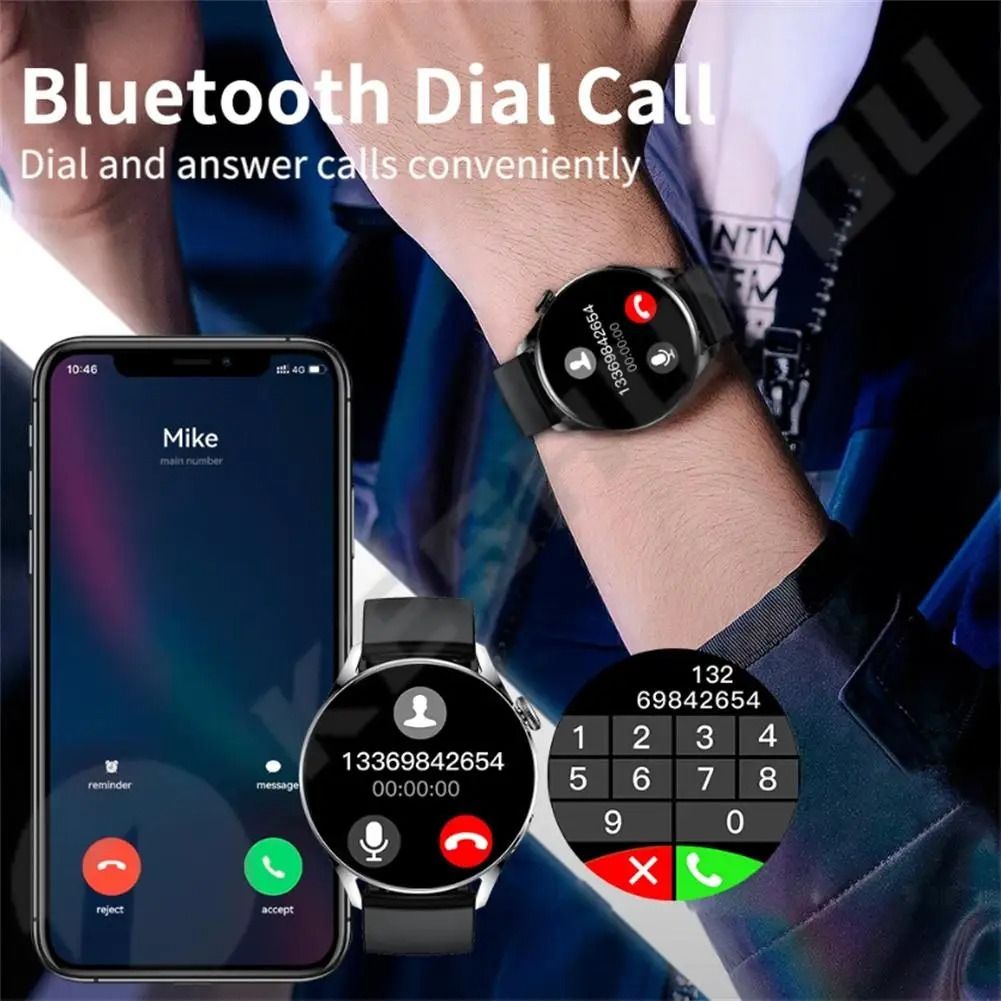 GT5 Smart Watch Full Touch Screen Sport Fitness Watch for Call NFC Wireless Charging Heart Rate Blood Pressure Monitor Sports