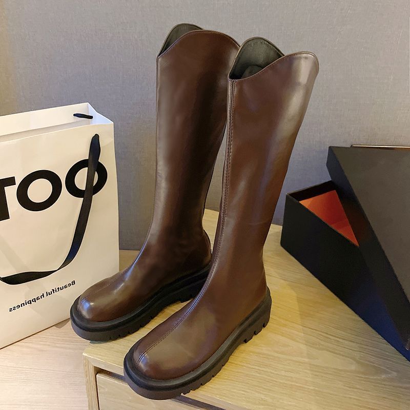 Martin boots women's long boots thick bottom tall knight boots not knee small person boots