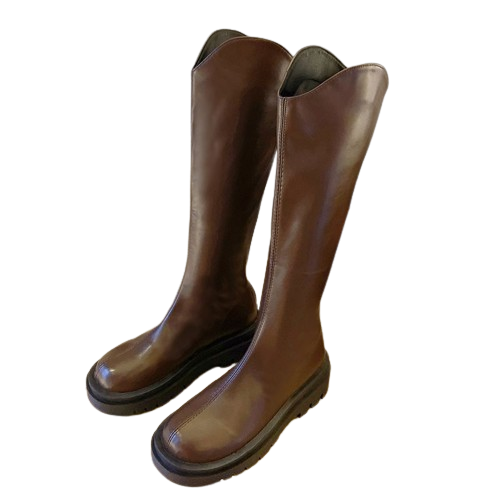 Martin boots women's long boots thick bottom tall knight boots not knee small person boots