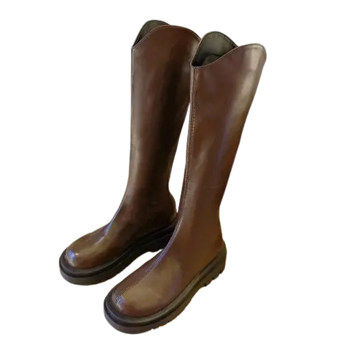 Martin boots women's long boots thick bottom tall knight boots not knee small person boots