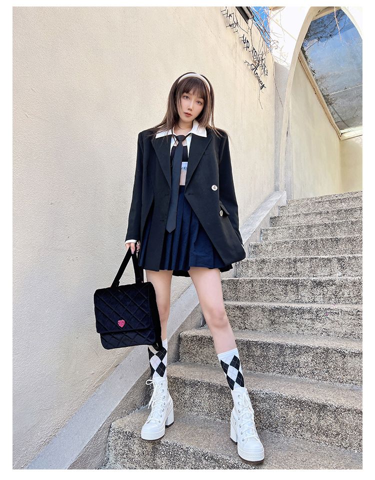 Retro high-heeled canvas shoes women's new round head lace up versatile height increase thick bottom high gang small white shoes