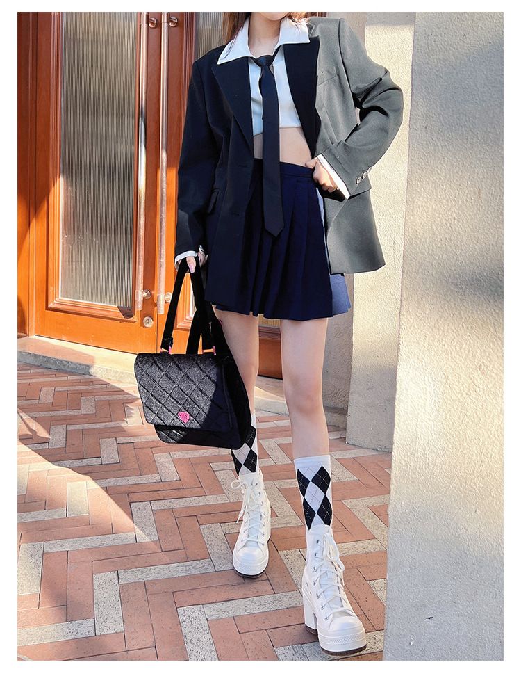 Retro high-heeled canvas shoes women's new round head lace up versatile height increase thick bottom high gang small white shoes