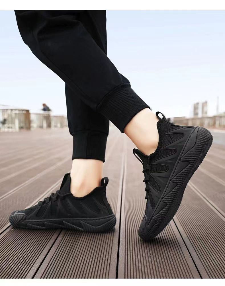 Men's Shoes New Casual Shoes Men's Running Sneakers Youth Black Work Shoes