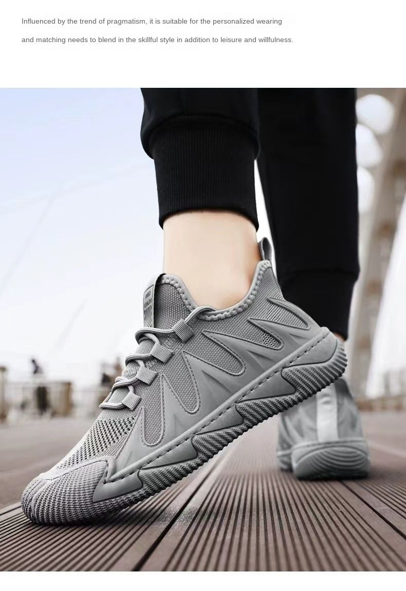 Men's Shoes New Casual Shoes Men's Running Sneakers Youth Black Work Shoes