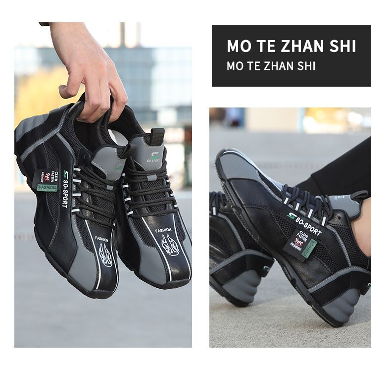 Men's Sports Daily Hundred With Thick Bottom Heightening Casual Trend Leather Package Bottom Men's Shoes Niche Shoes Tide
