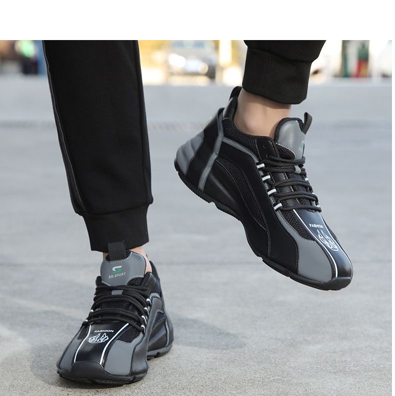 Men's Sports Daily Hundred With Thick Bottom Heightening Casual Trend Leather Package Bottom Men's Shoes Niche Shoes Tide