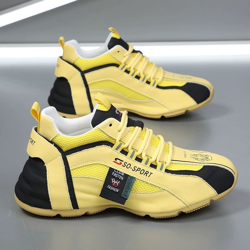 Men's Sports Daily Hundred With Thick Bottom Heightening Casual Trend Leather Package Bottom Men's Shoes Niche Shoes Tide