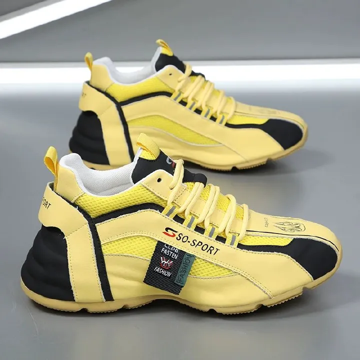 Men's Sports Daily Hundred With Thick Bottom Heightening Casual Trend Leather Package Bottom Men's Shoes Niche Shoes Tide