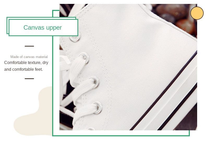 High-Top Women's Shoes Flat Classic Canvas Shoes Casual Sneaker