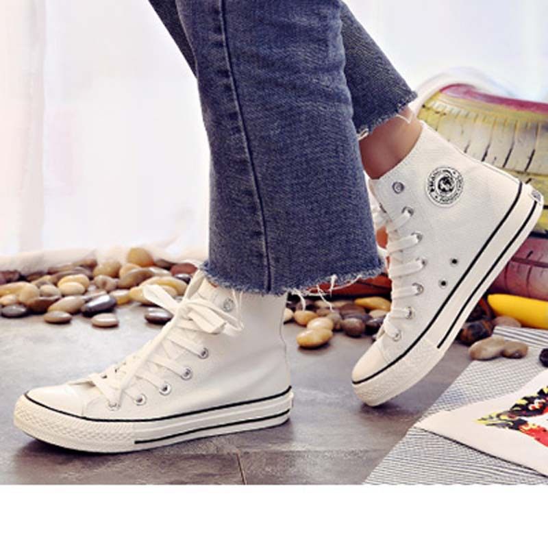 High-Top Women's Shoes Flat Classic Canvas Shoes Casual Sneaker