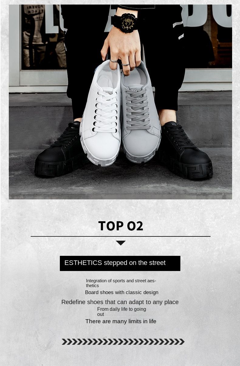 Board Shoes Men's Low Gang New Thick Bottom Heightening Small White Shoes Men's Shoes Fashion Trend Explosion Casual Shoes Men's Sneakers