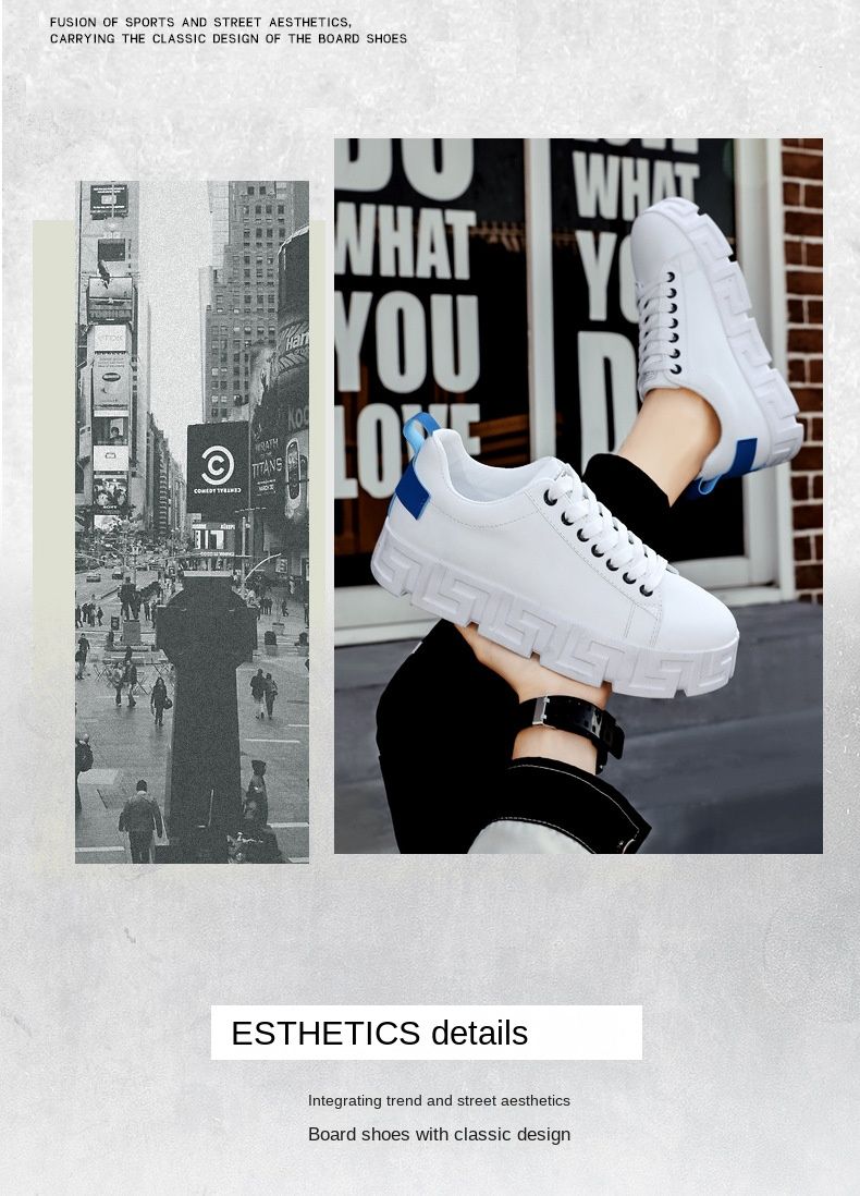 Board Shoes Men's Low Gang New Thick Bottom Heightening Small White Shoes Men's Shoes Fashion Trend Explosion Casual Shoes Men's Sneakers