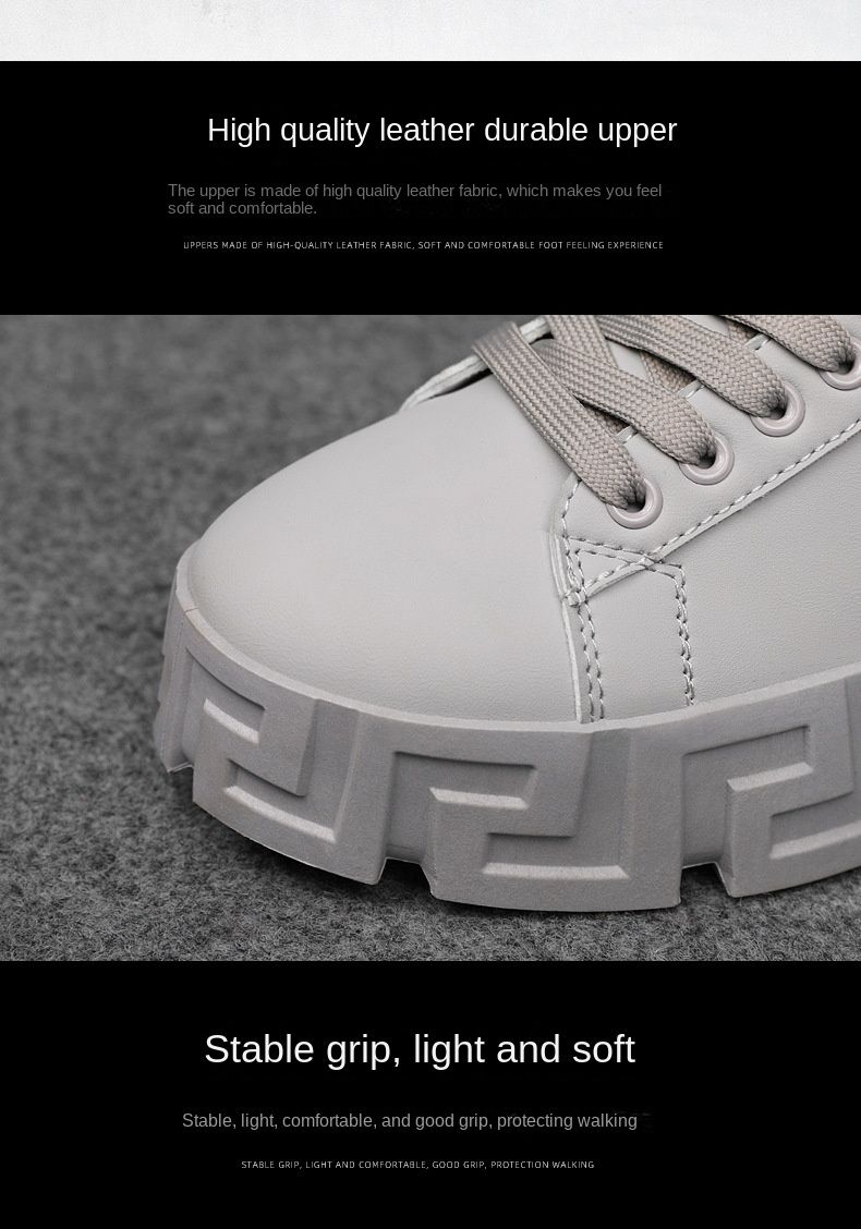 Board Shoes Men's Low Gang New Thick Bottom Heightening Small White Shoes Men's Shoes Fashion Trend Explosion Casual Shoes Men's Sneakers