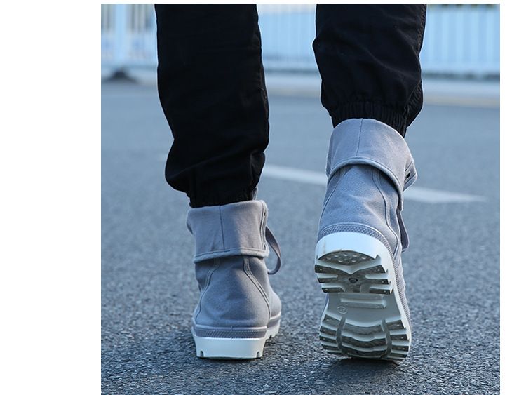 New Men's Shoes High-Top Casual Canvas Shoes Men's Outdoor Sneakers Trendy Shoes Mountaineering Outdoor Shoes