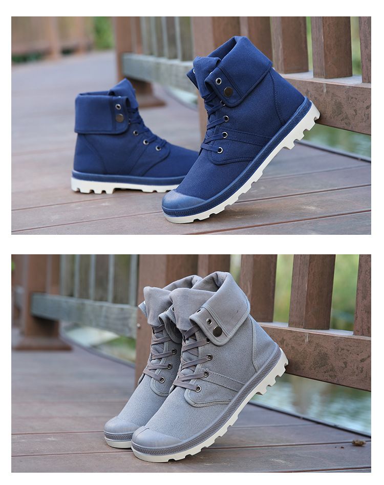 New Men's Shoes High-Top Casual Canvas Shoes Men's Outdoor Sneakers Trendy Shoes Mountaineering Outdoor Shoes