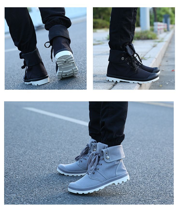 New Men's Shoes High-Top Casual Canvas Shoes Men's Outdoor Sneakers Trendy Shoes Mountaineering Outdoor Shoes