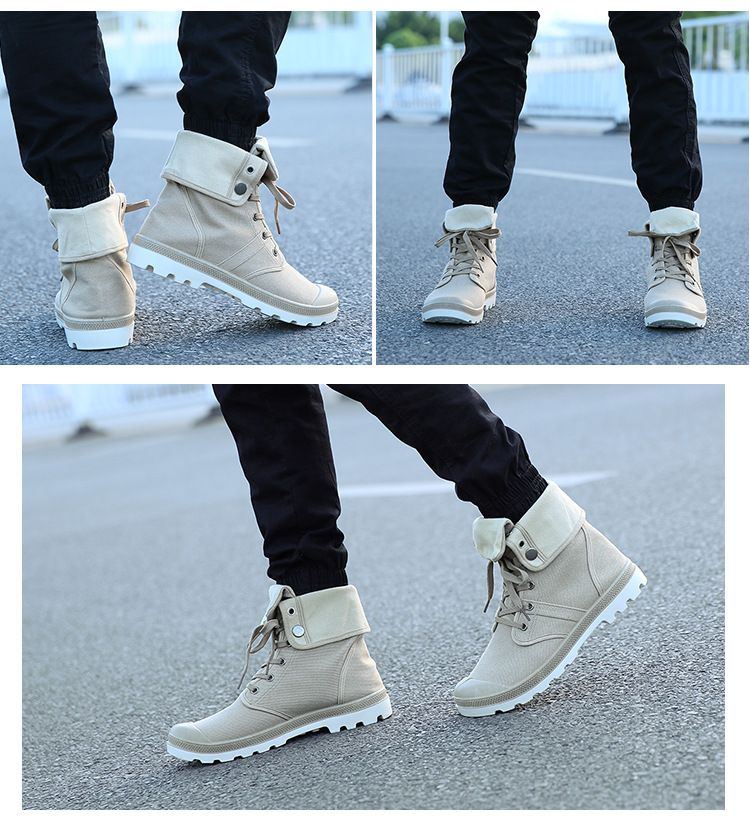 New Men's Shoes High-Top Casual Canvas Shoes Men's Outdoor Sneakers Trendy Shoes Mountaineering Outdoor Shoes