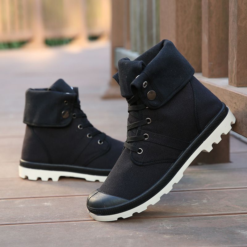 New Men's Shoes High-Top Casual Canvas Shoes Men's Outdoor Sneakers Trendy Shoes Mountaineering Outdoor Shoes