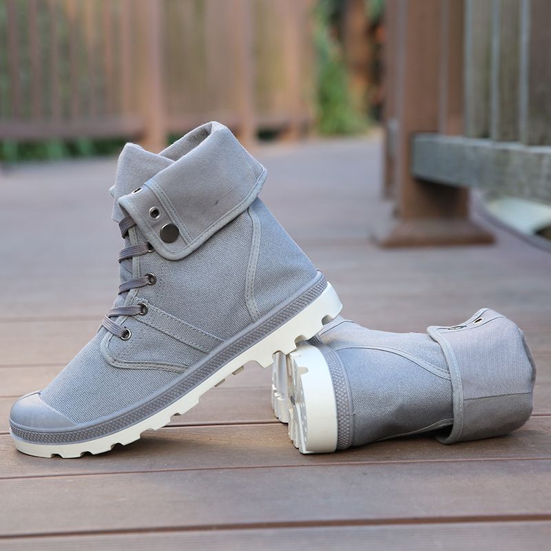 New Men's Shoes High-Top Casual Canvas Shoes Men's Outdoor Sneakers Trendy Shoes Mountaineering Outdoor Shoes