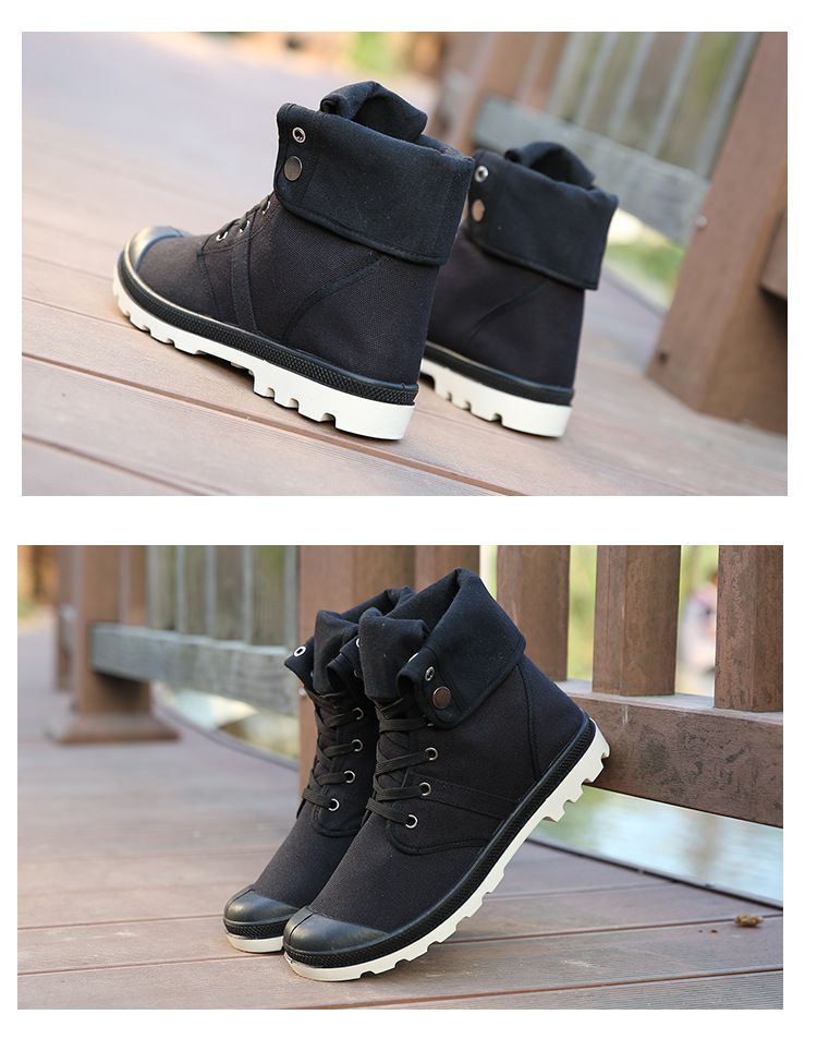 New Men's Shoes High-Top Casual Canvas Shoes Men's Outdoor Sneakers Trendy Shoes Mountaineering Outdoor Shoes