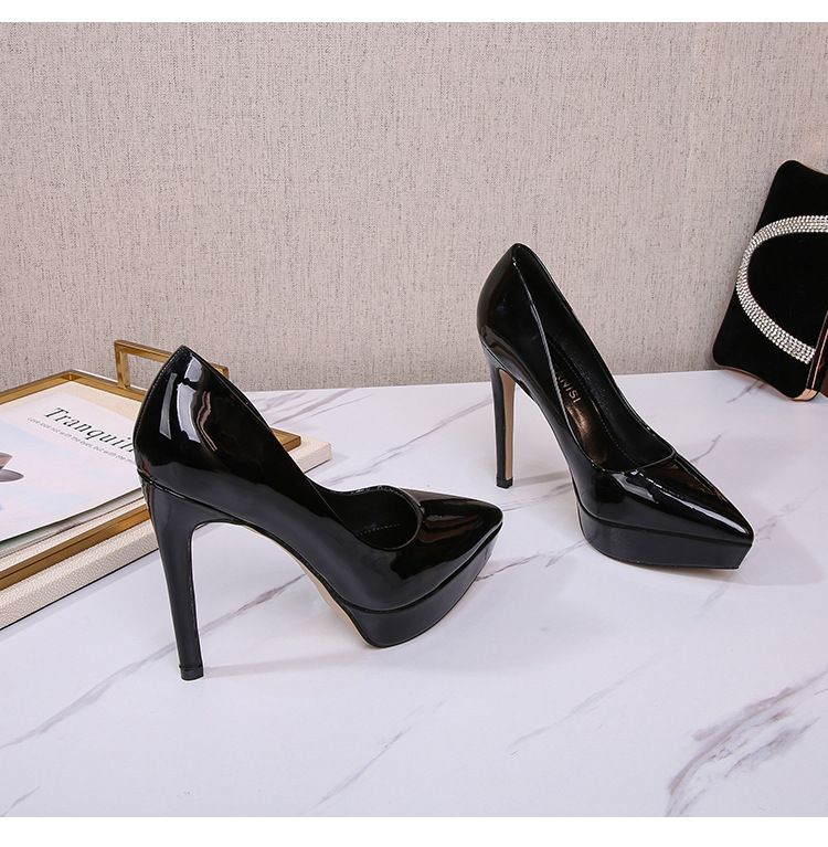 Pointed Toe Pumps Career Stilettos High Heels Women's Leather Shoes High Heels